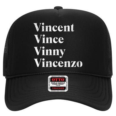 Vincent Vince Vinny Vincenzo Nickname High Crown Mesh Back Trucker Hat