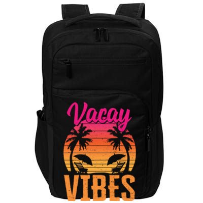 Vacay Vibes Vintage Beach Summer Family Vacation Trip Meaningful Gift Impact Tech Backpack