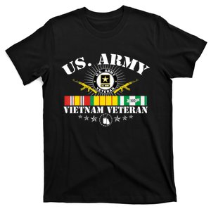 Vietnam Veteran With US Flag With Combat Boots Patriotic T-Shirt