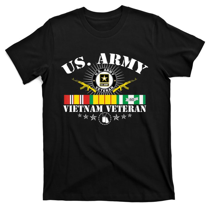 Vietnam Veteran With US Flag With Combat Boots Patriotic T-Shirt