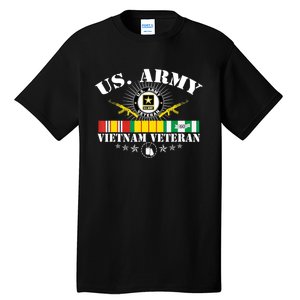 Vietnam Veteran With US Flag With Combat Boots Patriotic Tall T-Shirt