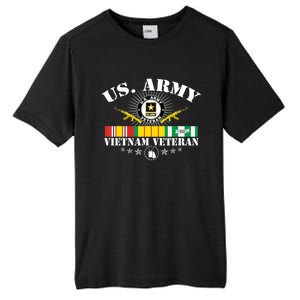 Vietnam Veteran With US Flag With Combat Boots Patriotic Tall Fusion ChromaSoft Performance T-Shirt