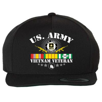 Vietnam Veteran With US Flag With Combat Boots Patriotic Wool Snapback Cap