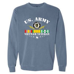 Vietnam Veteran With US Flag With Combat Boots Patriotic Garment-Dyed Sweatshirt