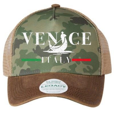 Vintage Venice With Gondola And Italy Flag Legacy Tie Dye Trucker Hat