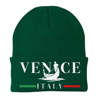 Vintage Venice With Gondola And Italy Flag Knit Cap Winter Beanie