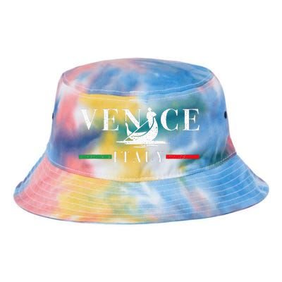 Vintage Venice With Gondola And Italy Flag Tie Dye Newport Bucket Hat