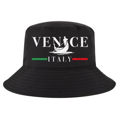 Vintage Venice With Gondola And Italy Flag Cool Comfort Performance Bucket Hat