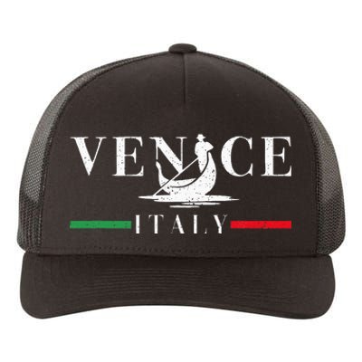 Vintage Venice With Gondola And Italy Flag Yupoong Adult 5-Panel Trucker Hat