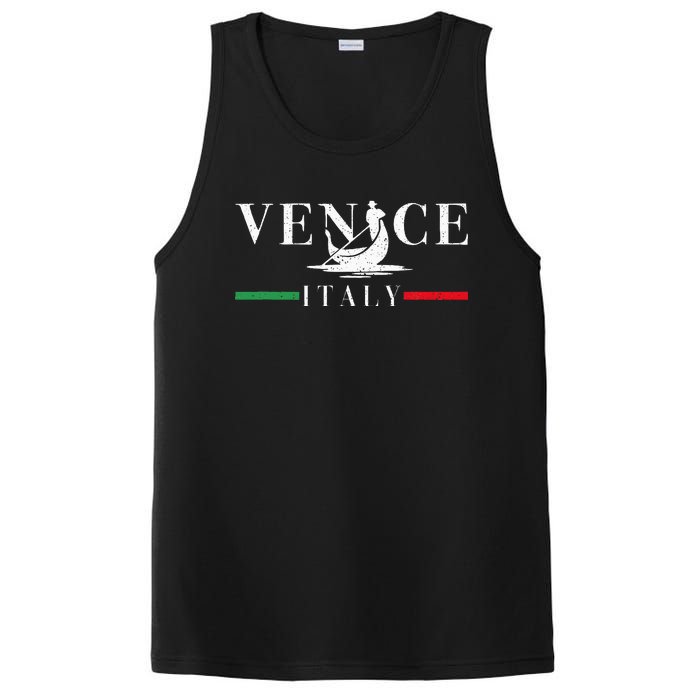 Vintage Venice With Gondola And Italy Flag PosiCharge Competitor Tank