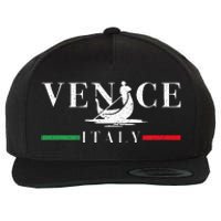 Vintage Venice With Gondola And Italy Flag Wool Snapback Cap