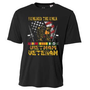 Vietnam Veteran With Us Flag With Combat Boots Cooling Performance Crew T-Shirt