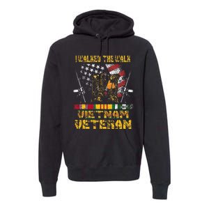 Vietnam Veteran With Us Flag With Combat Boots Premium Hoodie