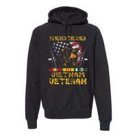 Vietnam Veteran With Us Flag With Combat Boots Premium Hoodie