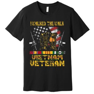 Vietnam Veteran With Us Flag With Combat Boots Premium T-Shirt