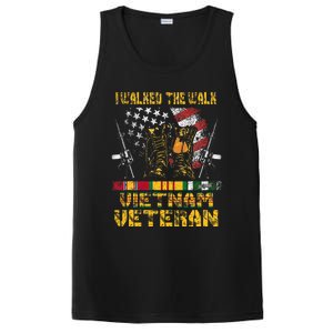 Vietnam Veteran With Us Flag With Combat Boots PosiCharge Competitor Tank