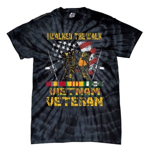 Vietnam Veteran With Us Flag With Combat Boots Tie-Dye T-Shirt