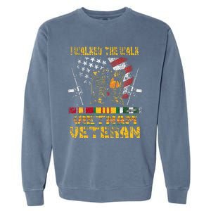 Vietnam Veteran With Us Flag With Combat Boots Garment-Dyed Sweatshirt