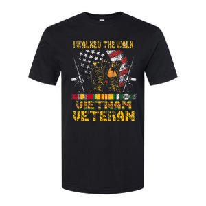 Vietnam Veteran With Us Flag With Combat Boots Softstyle CVC T-Shirt