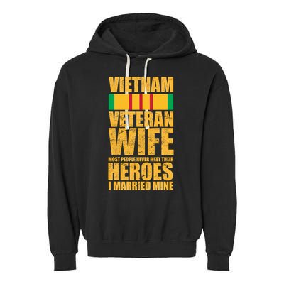 Vietnam Veteran Wife Garment-Dyed Fleece Hoodie