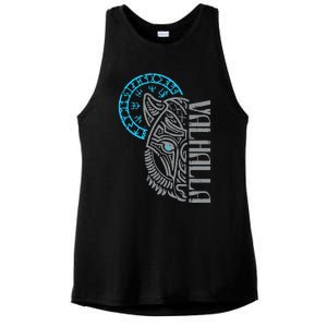 Viking Valhalla Wolf Mask Norse Mythology Ladies PosiCharge Tri-Blend Wicking Tank