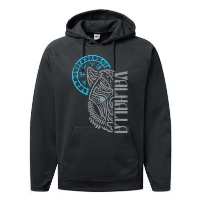 Viking Valhalla Wolf Mask Norse Mythology Performance Fleece Hoodie