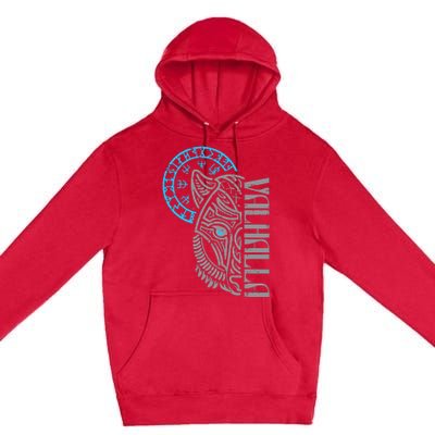 Viking Valhalla Wolf Mask Norse Mythology Premium Pullover Hoodie