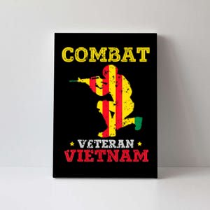 Vietnam Veteran With US Flag With Combat Boots Patriotic Canvas