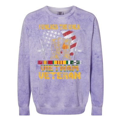 Vietnam Veteran With Us Flag With Combat Boots Patriotic Colorblast Crewneck Sweatshirt