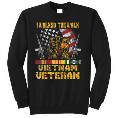 Vietnam Veteran With Us Flag With Combat Boots Patriotic Sweatshirt