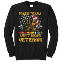 Vietnam Veteran With Us Flag With Combat Boots Patriotic Tall Sweatshirt