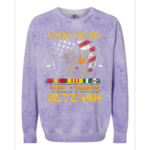 Vietnam Veteran With US Flag With Combat Boots Patriotic Colorblast Crewneck Sweatshirt