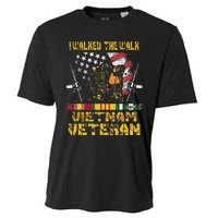 Vietnam Veteran With US Flag With Combat Boots Patriotic Cooling Performance Crew T-Shirt