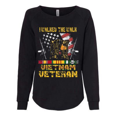 Vietnam Veteran With US Flag With Combat Boots Patriotic Womens California Wash Sweatshirt