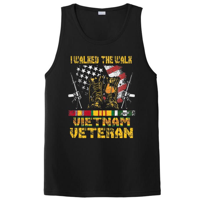 Vietnam Veteran With US Flag With Combat Boots Patriotic PosiCharge Competitor Tank