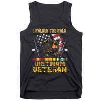 Vietnam Veteran With US Flag With Combat Boots Patriotic Tank Top