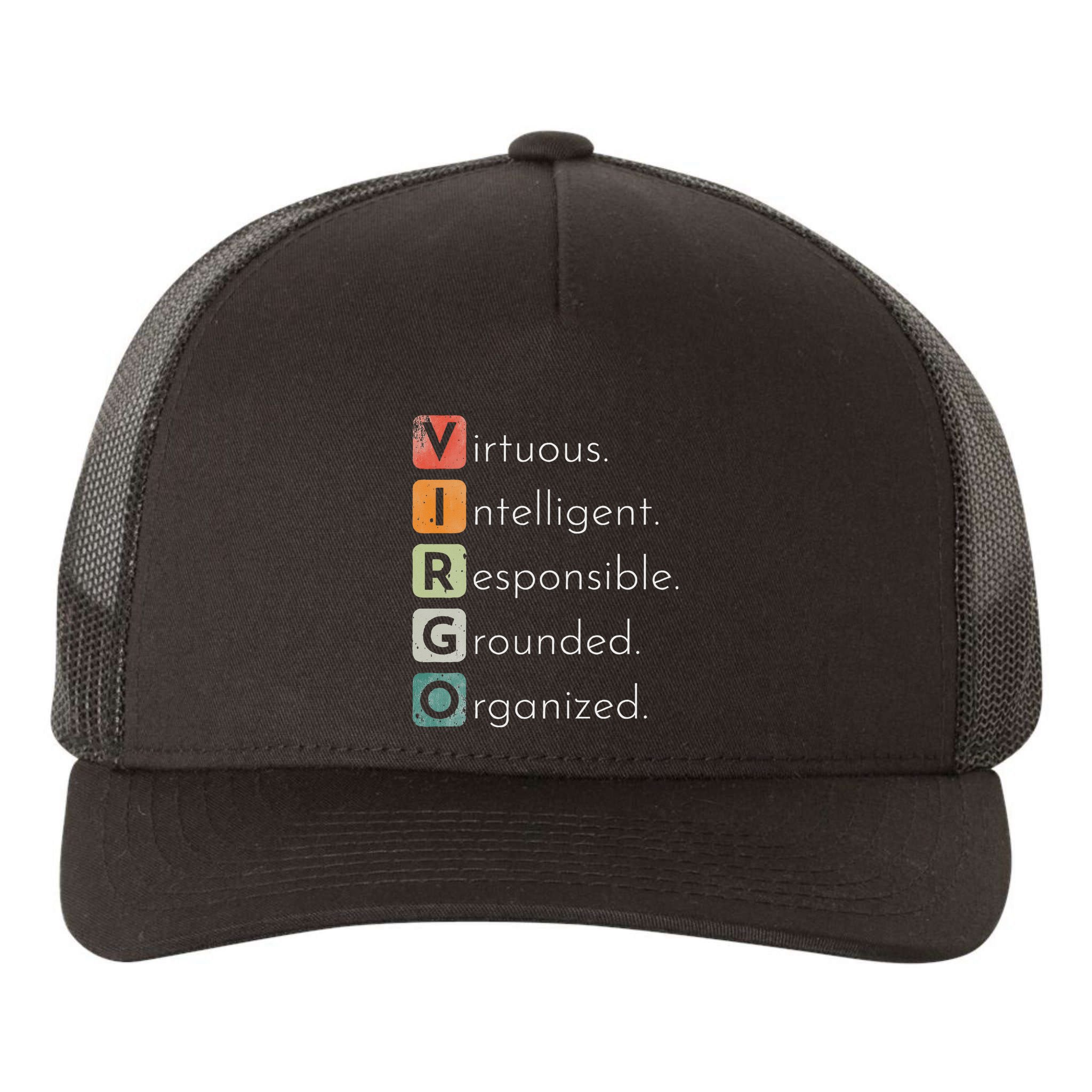 Vintage Virgo Zodiac Sign Women Virgo Birthday Retro Yupoong Adult 5-Panel Trucker Hat