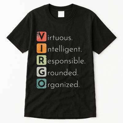 Vintage Virgo Zodiac Sign Women Virgo Birthday Retro Tall T-Shirt