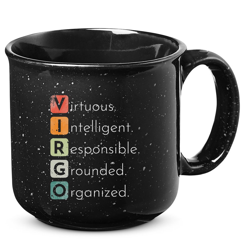 Vintage Virgo Zodiac Sign Women Virgo Birthday Retro 15oz Campfire Ceramic Mug