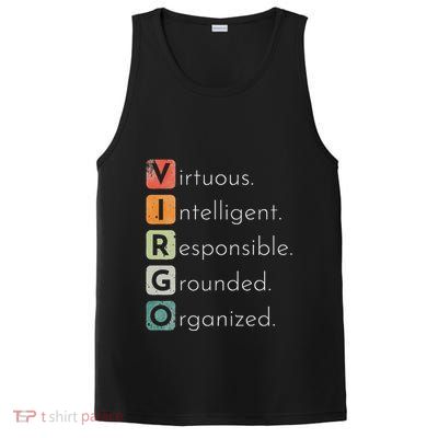 Vintage Virgo Zodiac Sign Women Virgo Birthday Retro PosiCharge Competitor Tank