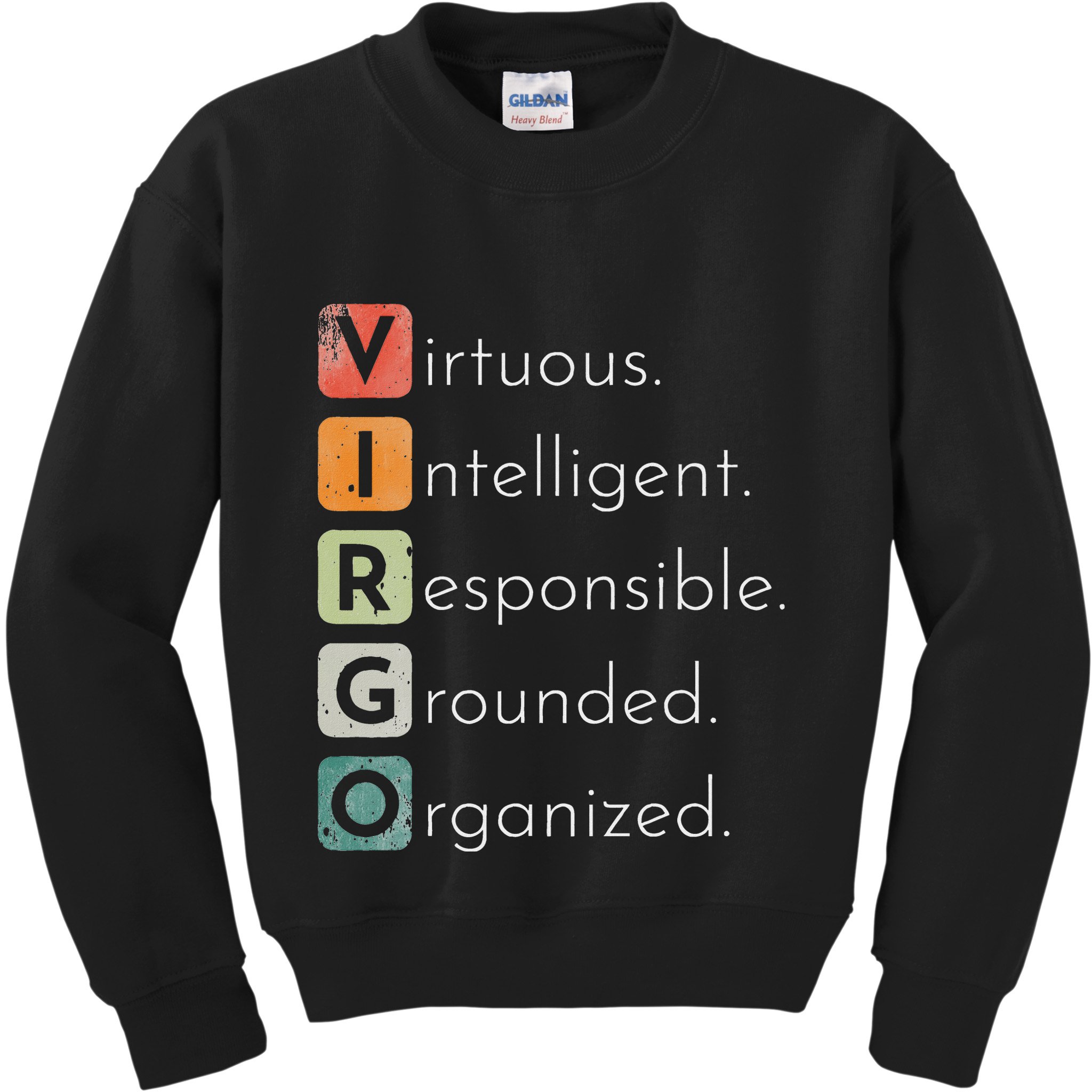 Vintage Virgo Zodiac Sign Women Virgo Birthday Retro Kids Sweatshirt