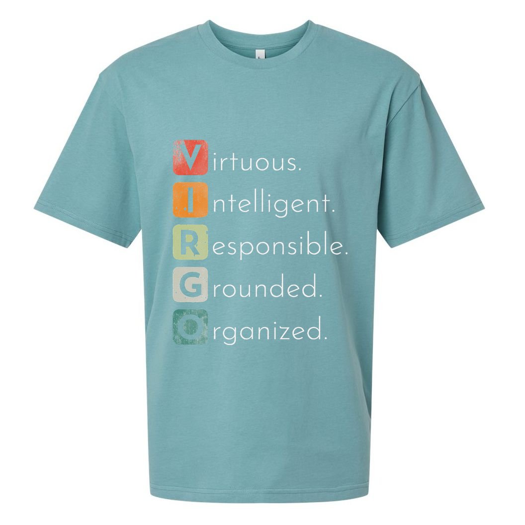 Vintage Virgo Zodiac Sign Women Virgo Birthday Retro Sueded Cloud Jersey T-Shirt