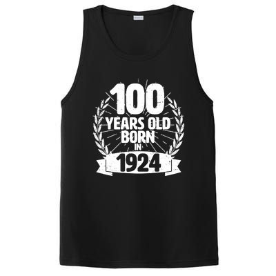 Vintage Wreath 100 Years Old Born In 1924 Birthday PosiCharge Competitor Tank