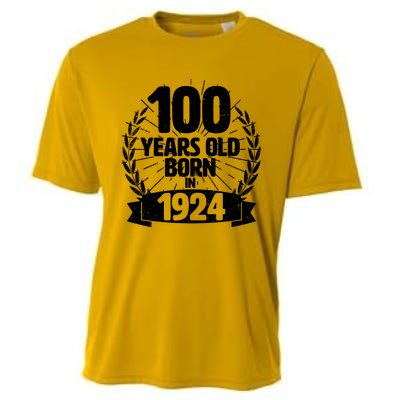 Vintage Wreath 100 Years Old Born In 1924 Birthday Cooling Performance Crew T-Shirt