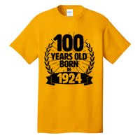 Vintage Wreath 100 Years Old Born In 1924 Birthday Tall T-Shirt