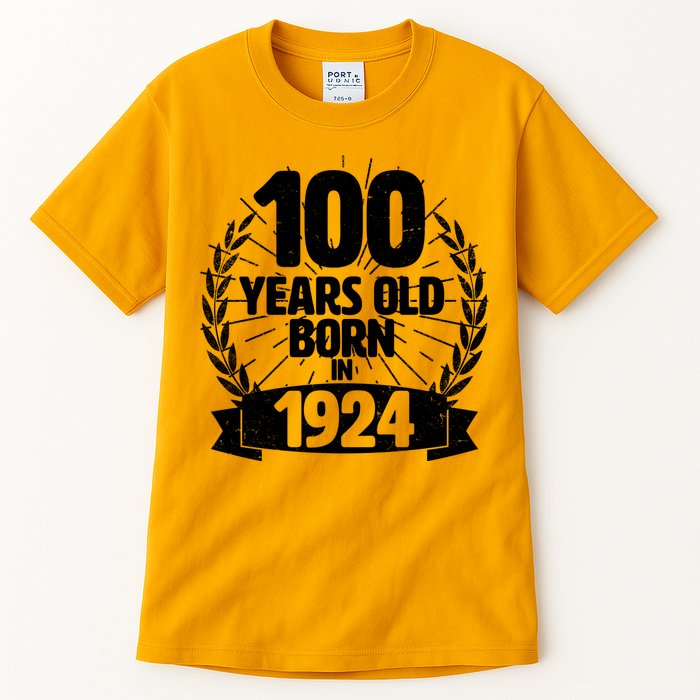 Vintage Wreath 100 Years Old Born In 1924 Birthday Tall T-Shirt