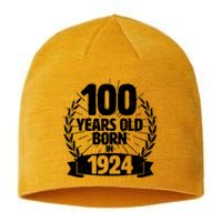 Vintage Wreath 100 Years Old Born In 1924 Birthday Sustainable Beanie