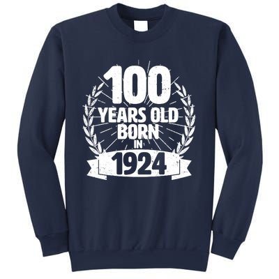 Vintage Wreath 100 Years Old Born In 1924 Birthday Sweatshirt