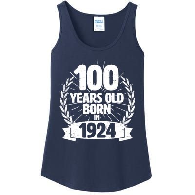 Vintage Wreath 100 Years Old Born In 1924 Birthday Ladies Essential Tank