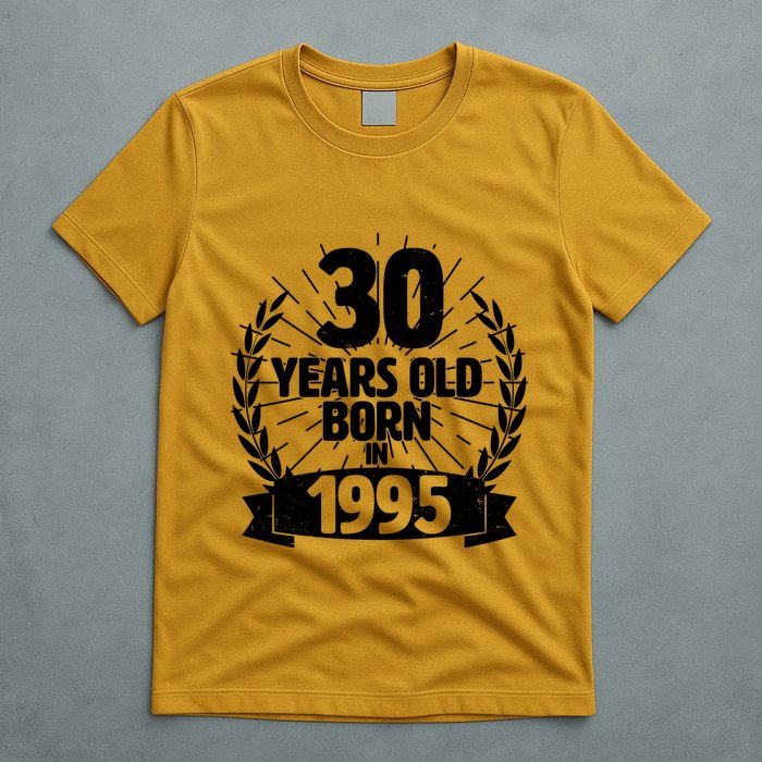 Vintage Wreath 30 Years Old Born In 1995 Birthday T-Shirt